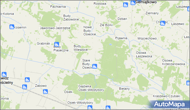 mapa Budy Koziebrodzkie, Budy Koziebrodzkie na mapie Targeo