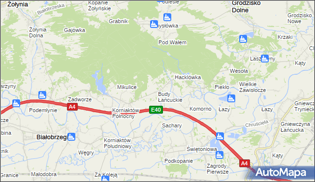 mapa Budy Łańcuckie, Budy Łańcuckie na mapie Targeo