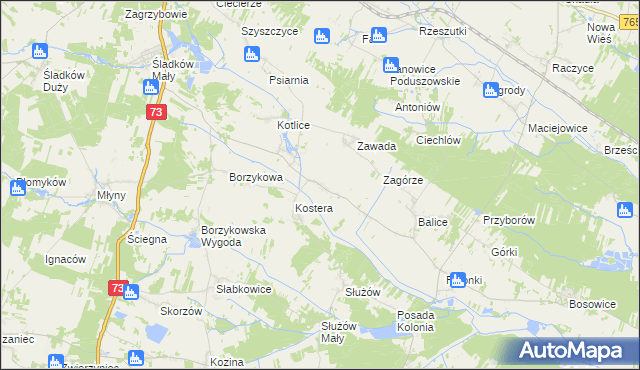 mapa Bugaj gmina Gnojno, Bugaj gmina Gnojno na mapie Targeo