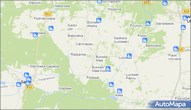 mapa Bukowa Mała, Bukowa Mała na mapie Targeo
