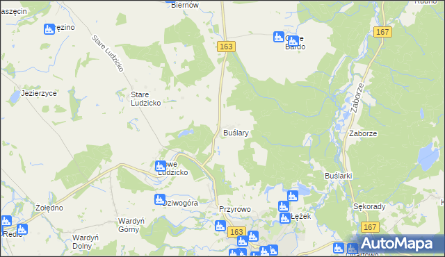 mapa Buślary, Buślary na mapie Targeo