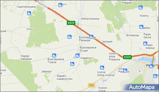 mapa Bystrzejowice Drugie, Bystrzejowice Drugie na mapie Targeo