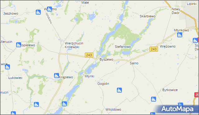 mapa Byszewo gmina Koronowo, Byszewo gmina Koronowo na mapie Targeo