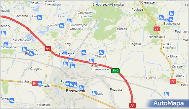 mapa Chałupki gmina Przeworsk, Chałupki gmina Przeworsk na mapie Targeo