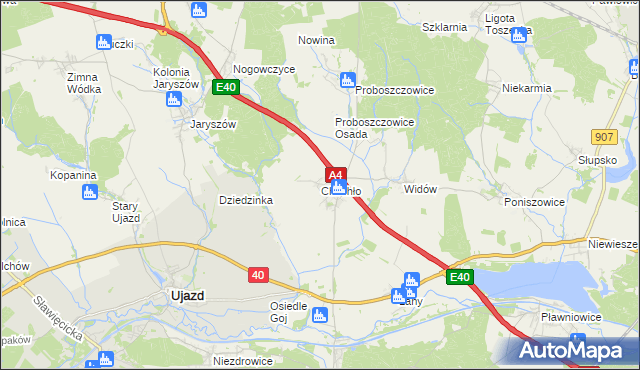 mapa Chechło gmina Rudziniec, Chechło gmina Rudziniec na mapie Targeo