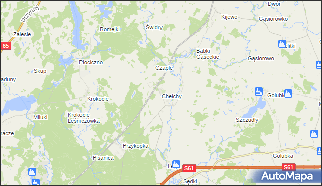 mapa Chełchy gmina Ełk, Chełchy gmina Ełk na mapie Targeo