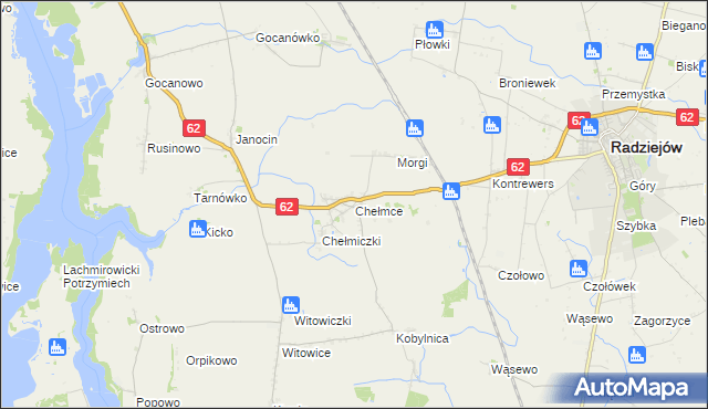 mapa Chełmce gmina Kruszwica, Chełmce gmina Kruszwica na mapie Targeo