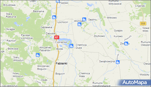 mapa Chełmica Duża, Chełmica Duża na mapie Targeo