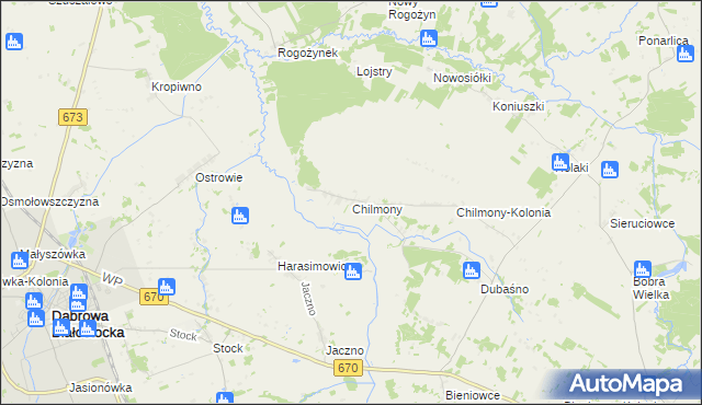 mapa Chilmony, Chilmony na mapie Targeo