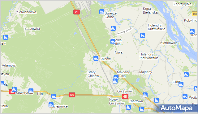 mapa Chinów, Chinów na mapie Targeo