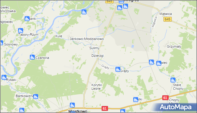 mapa Chmielewo gmina Nowogród, Chmielewo gmina Nowogród na mapie Targeo