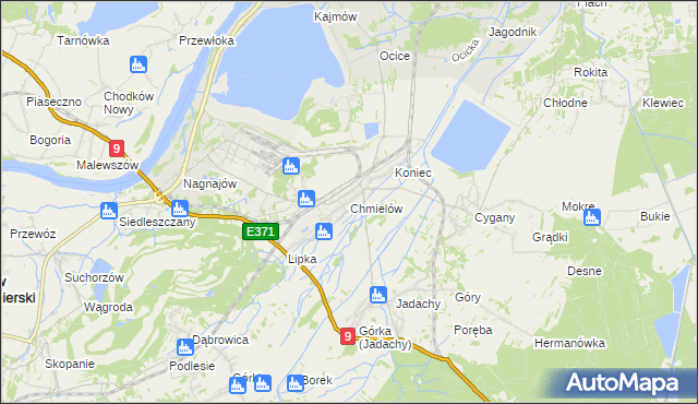mapa Chmielów gmina Nowa Dęba, Chmielów gmina Nowa Dęba na mapie Targeo