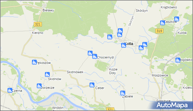 mapa Chociemyśl, Chociemyśl na mapie Targeo