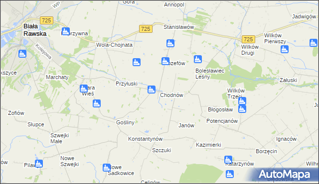 mapa Chodnów, Chodnów na mapie Targeo