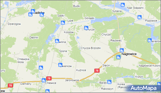 mapa Chycza-Brzóstki, Chycza-Brzóstki na mapie Targeo