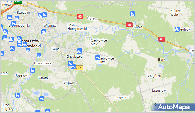mapa Ciebłowice Duże, Ciebłowice Duże na mapie Targeo