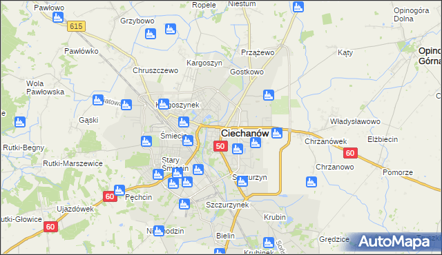 mapa Ciechanów, Ciechanów na mapie Targeo