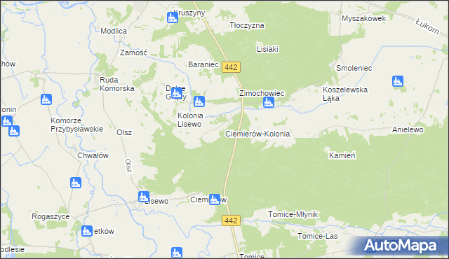 mapa Ciemierów-Kolonia, Ciemierów-Kolonia na mapie Targeo