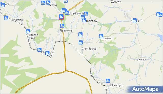 mapa Ciermięcice, Ciermięcice na mapie Targeo
