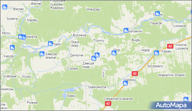 mapa Cieśle gmina Pątnów, Cieśle gmina Pątnów na mapie Targeo