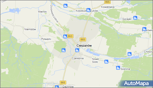 mapa Cieszanów, Cieszanów na mapie Targeo