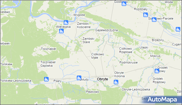 mapa Ciółkowo Małe, Ciółkowo Małe na mapie Targeo
