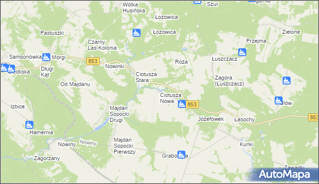 mapa Ciotusza Nowa, Ciotusza Nowa na mapie Targeo
