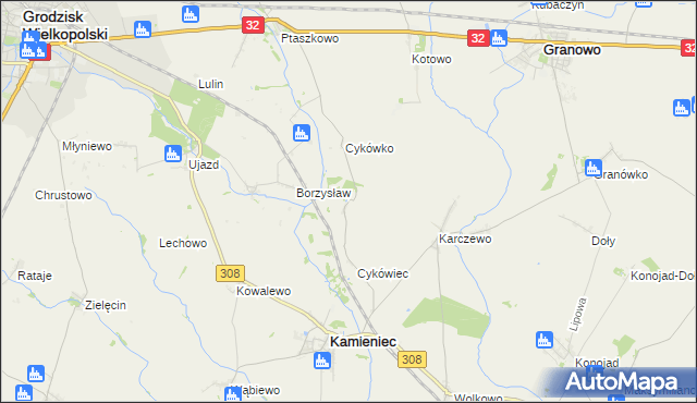 mapa Cykowo, Cykowo na mapie Targeo