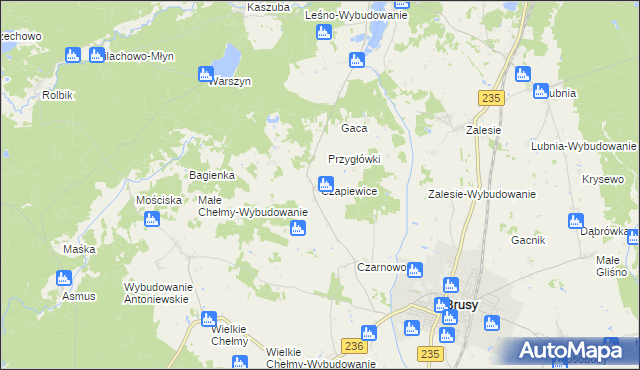 mapa Czapiewice, Czapiewice na mapie Targeo