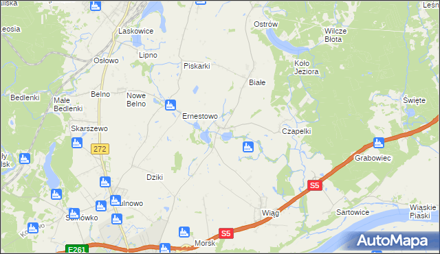 mapa Czaple gmina Świecie, Czaple gmina Świecie na mapie Targeo