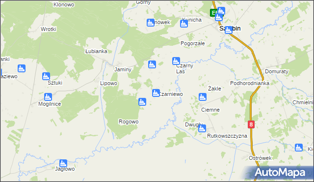 mapa Czarniewo, Czarniewo na mapie Targeo