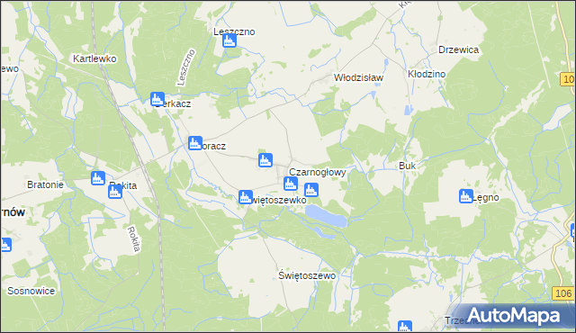 mapa Czarnogłowy, Czarnogłowy na mapie Targeo