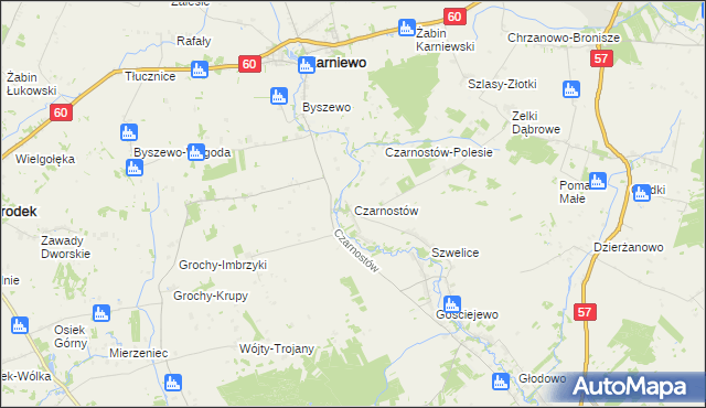 mapa Czarnostów, Czarnostów na mapie Targeo