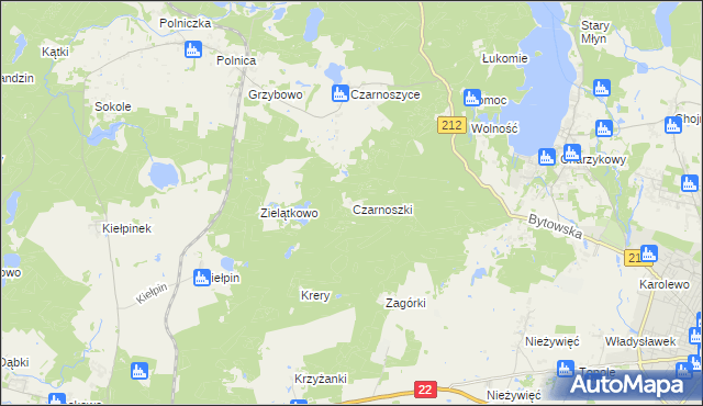 mapa Czarnoszki, Czarnoszki na mapie Targeo