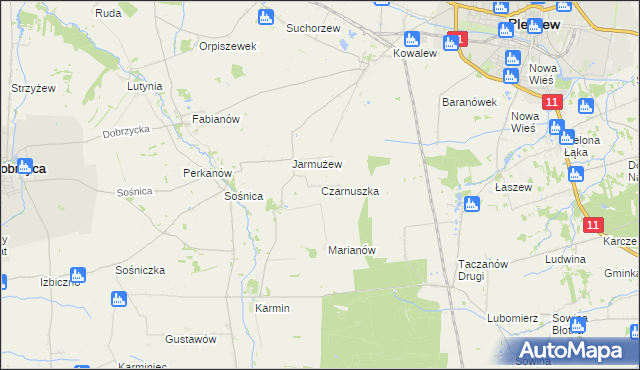 mapa Czarnuszka, Czarnuszka na mapie Targeo