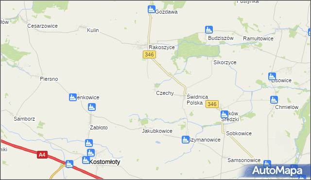 mapa Czechy gmina Kostomłoty, Czechy gmina Kostomłoty na mapie Targeo