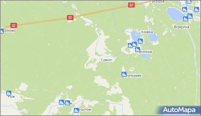 mapa Czeklin, Czeklin na mapie Targeo