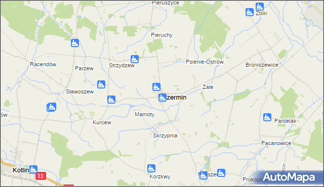 mapa Czermin powiat pleszewski, Czermin powiat pleszewski na mapie Targeo