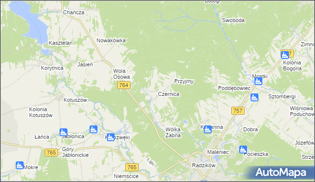 mapa Czernica gmina Staszów, Czernica gmina Staszów na mapie Targeo