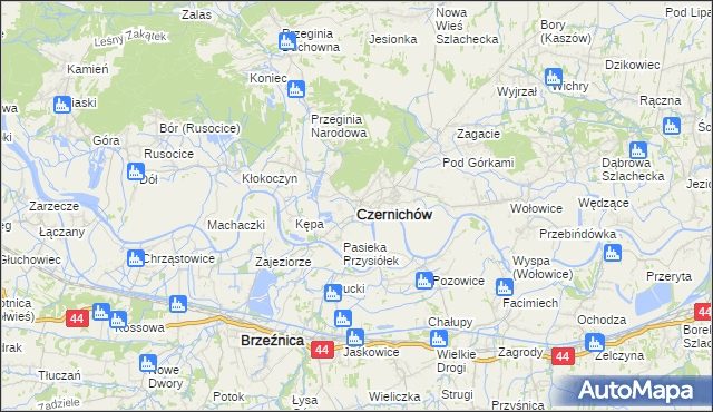 mapa Czernichów powiat krakowski, Czernichów powiat krakowski na mapie Targeo