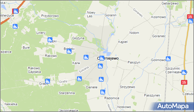 mapa Czerniejewo, Czerniejewo na mapie Targeo
