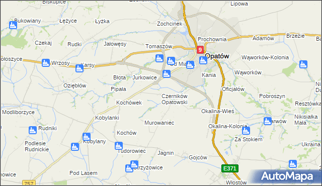 mapa Czerników Opatowski, Czerników Opatowski na mapie Targeo