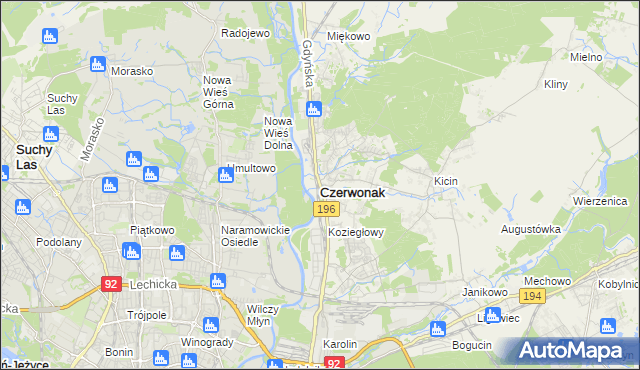 mapa Czerwonak, Czerwonak na mapie Targeo