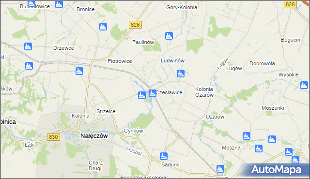 mapa Czesławice gmina Nałęczów, Czesławice gmina Nałęczów na mapie Targeo
