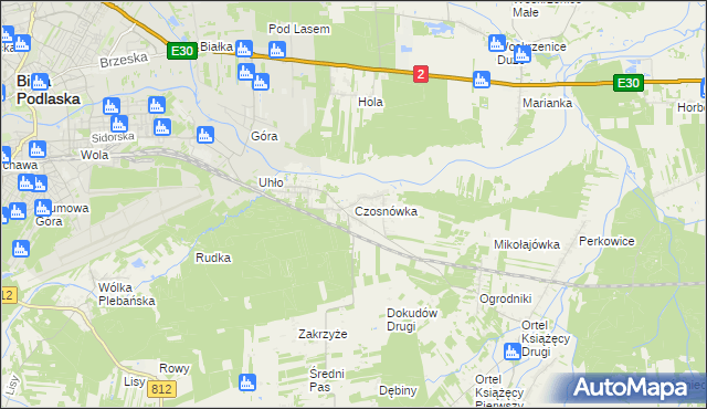 mapa Czosnówka, Czosnówka na mapie Targeo