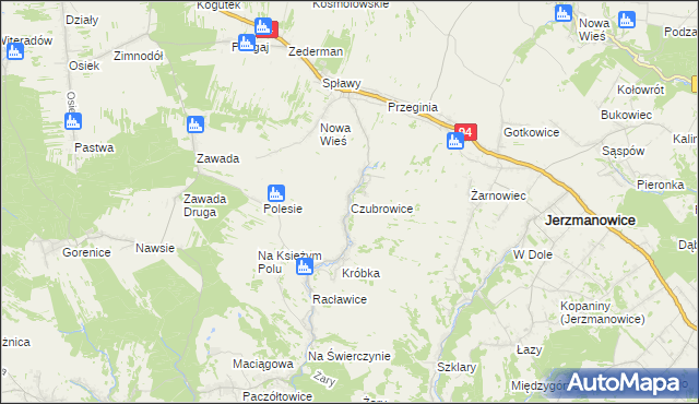 mapa Czubrowice, Czubrowice na mapie Targeo