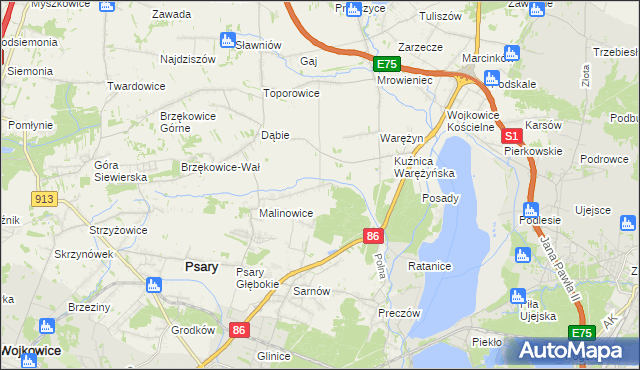 mapa Dąbie Chrobakowe, Dąbie Chrobakowe na mapie Targeo