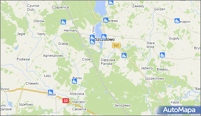 mapa Dąbkowa Parowa, Dąbkowa Parowa na mapie Targeo