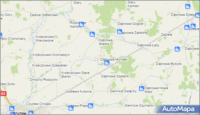 mapa Dąbrowa-Michałki, Dąbrowa-Michałki na mapie Targeo