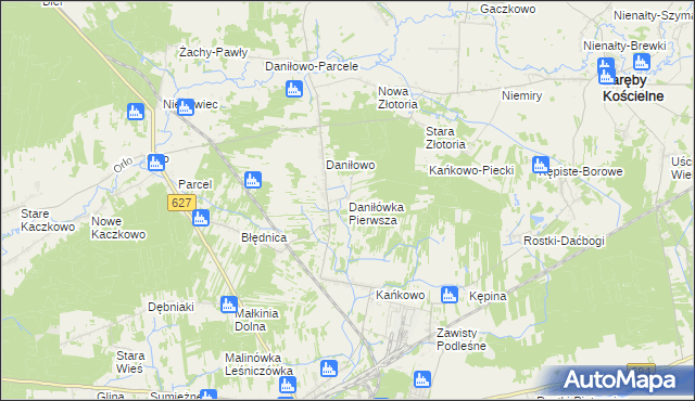 mapa Daniłówka Pierwsza, Daniłówka Pierwsza na mapie Targeo